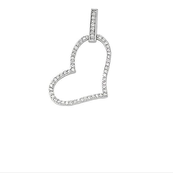 ♥️ SHINY HEART STERLING SILVER NECKLACE - Picture 1 of 4